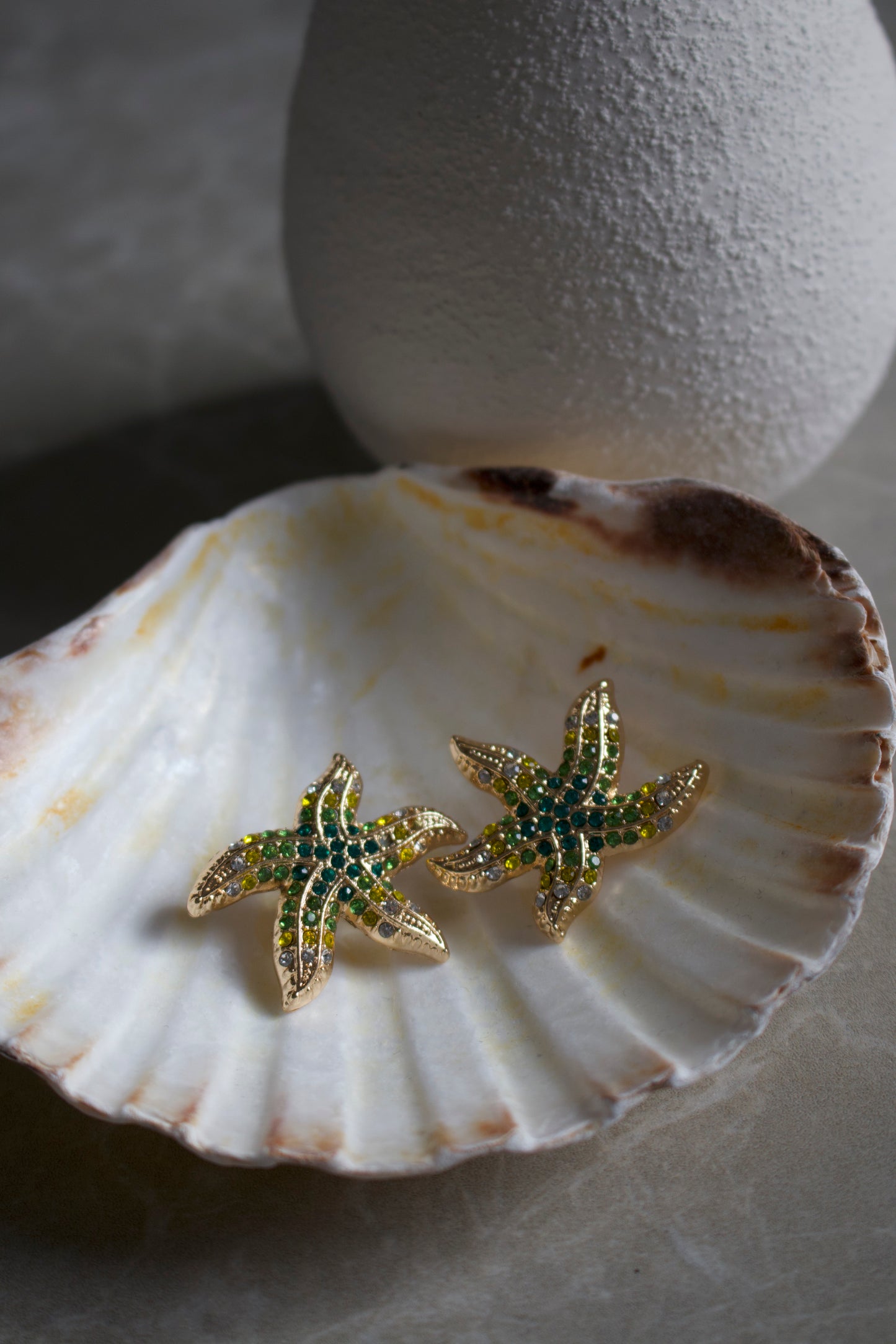 Green Starfish Earrings