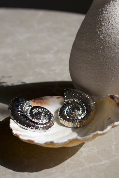 Silver Conch Earrings